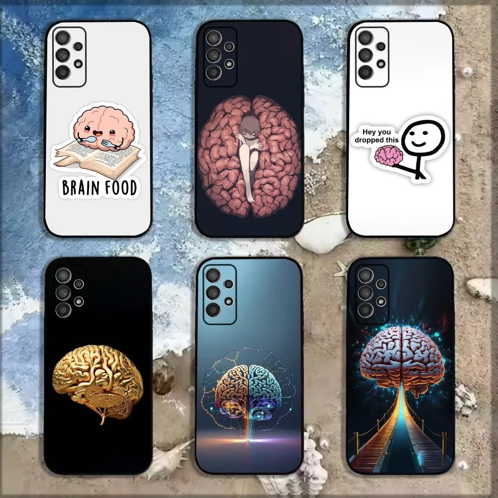 

Human Organ Brain Art Phone Case For Samsung Galaxy A13,A21s,A22,A31,A32,A52,A53,A71,A80,A91 Soft Black Shell