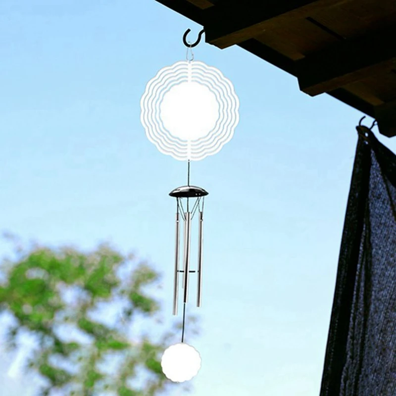 6PCS Sublimation Wind Spinner Blanks Outdoor Decor, Outdoors Wind Chimes For Outside With Aluminum Tubes For Mom Women Durable