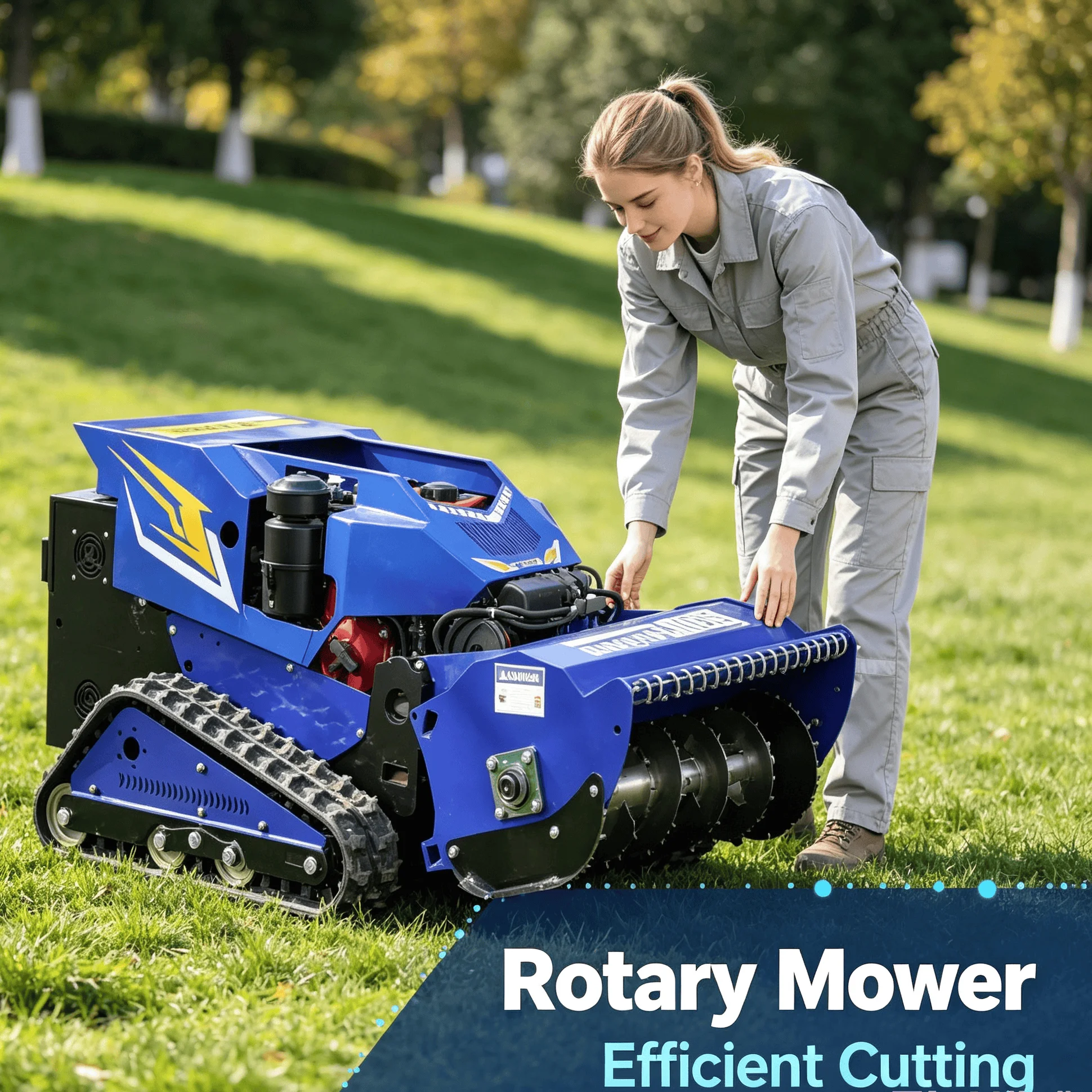 Customized Wild Brush Hillside cordless flail mower Remote Controlled Flail Lawn Mower, Thickened Blades Cut Heavy Wild Bushes