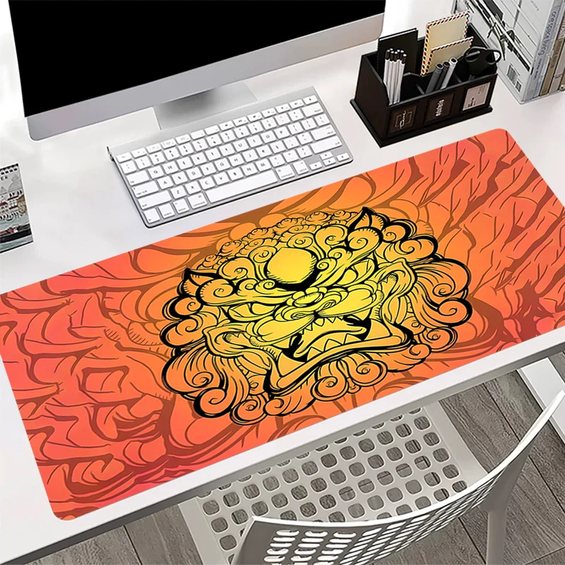 Gaming Mouse Pad Tiger headed monster New HD Pc Home Mousepad XXL keyboard pad 90x40 Non-Slip Office Carpet Laptop Mice Pad Gift