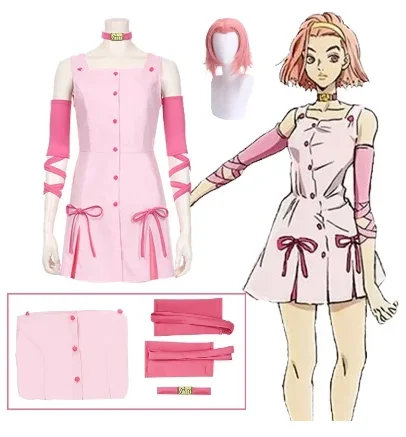 Anime JOJO Sugimoto Reimi Cosplay Kostuum JoJo's Bizarre Adventure Pruik Leuke Meisje Band Rok Vrouwen Jurk Halloween Party Outfit