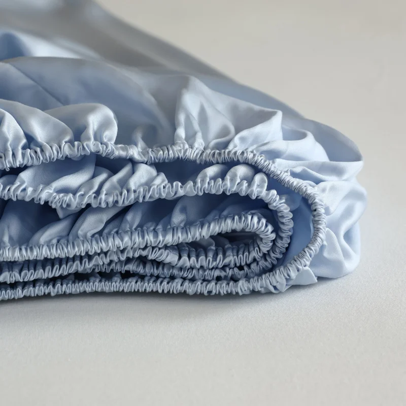 Natural 100% Mulberry Silk Fitted Sheet Luxury Mattress Cover Single Double King Queen Size High End Bed Cover Customized Size