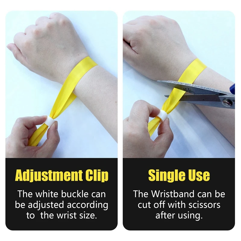 100 Pcs Cloth Event Wristbands, Colored Wrist Bands For Events, For Lightweight Concert Wrist Strap