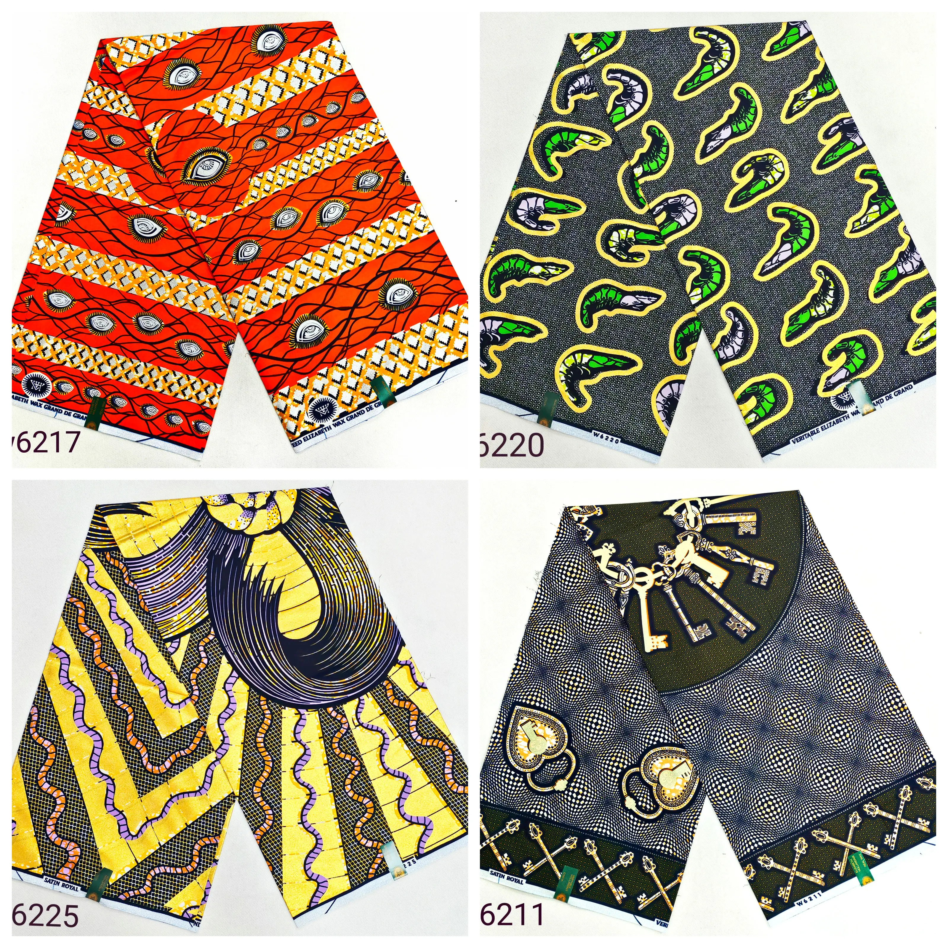 

Африканское супер настоящее платье Holland de Wax, оригинальное голландское платье Hollandais 2025 года, набедренная повязка, 6 ярдов, 100% хлопок, настоящий воск Pagne