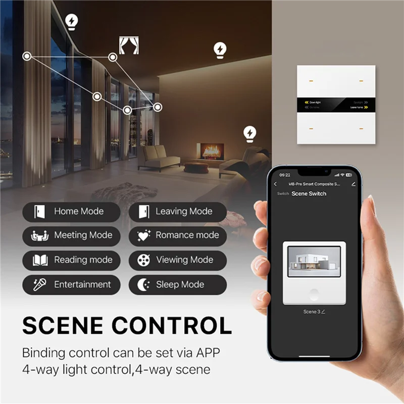 

A29F-3X Tuya Zigbee Smart Scene Switch Освещение Smart Control Scene Control Switch Panel Smart Socket 485 86, коробка B