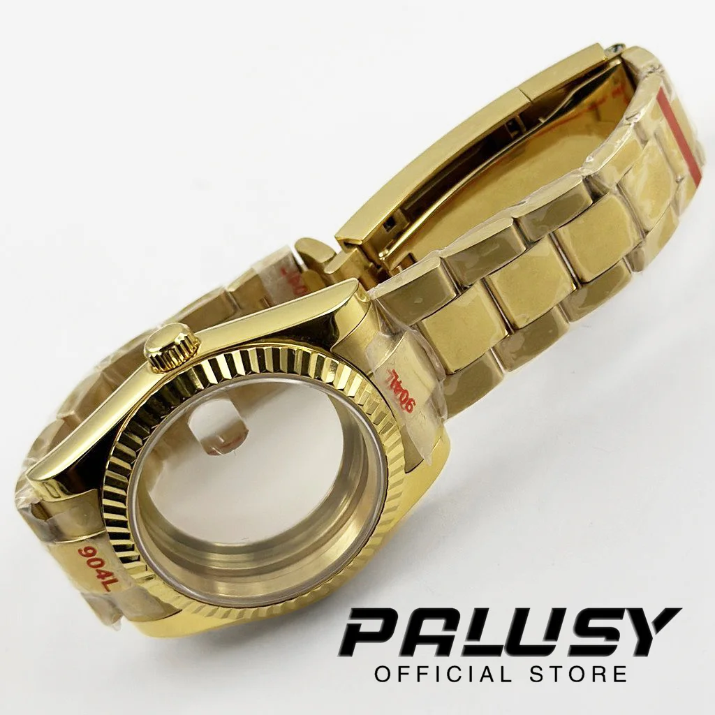 Sarung jam tangan kaca safir tahan air polesan lengkung bergalur 36MM/40MM untuk NH34 NH35 NH36 NH38 NH70 ETA2824