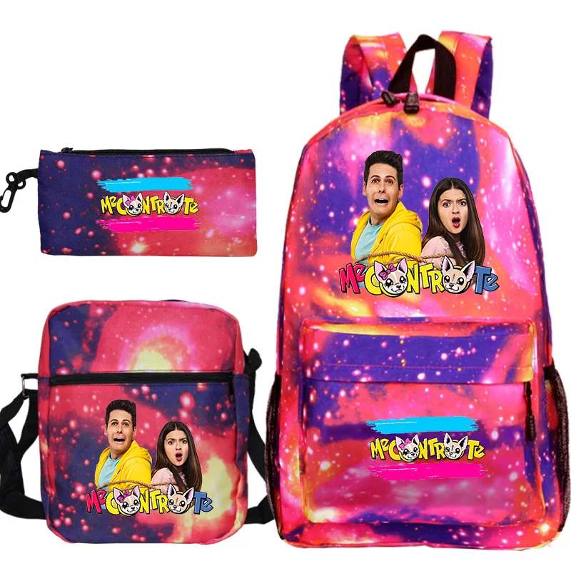 Mochila de alta capacidade para meninos e meninas, Mochilas escolares, Mochila diária, Mochila de viagem, Mochila Me Contro, Novo, Estudantes, 3pcs