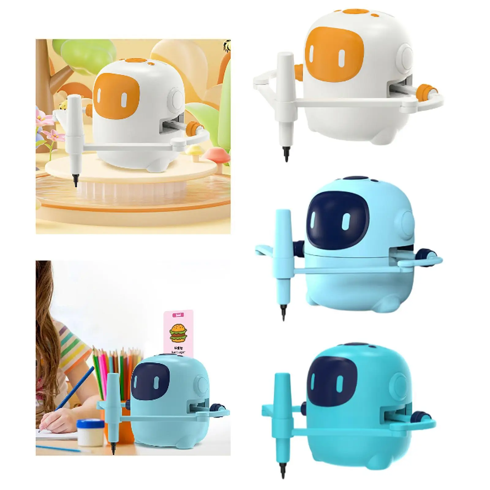 Kids Drawing Robot Cute Portable Preschool Game Lightweight Interactive Educational for Children Boys Girls Birthday Gift