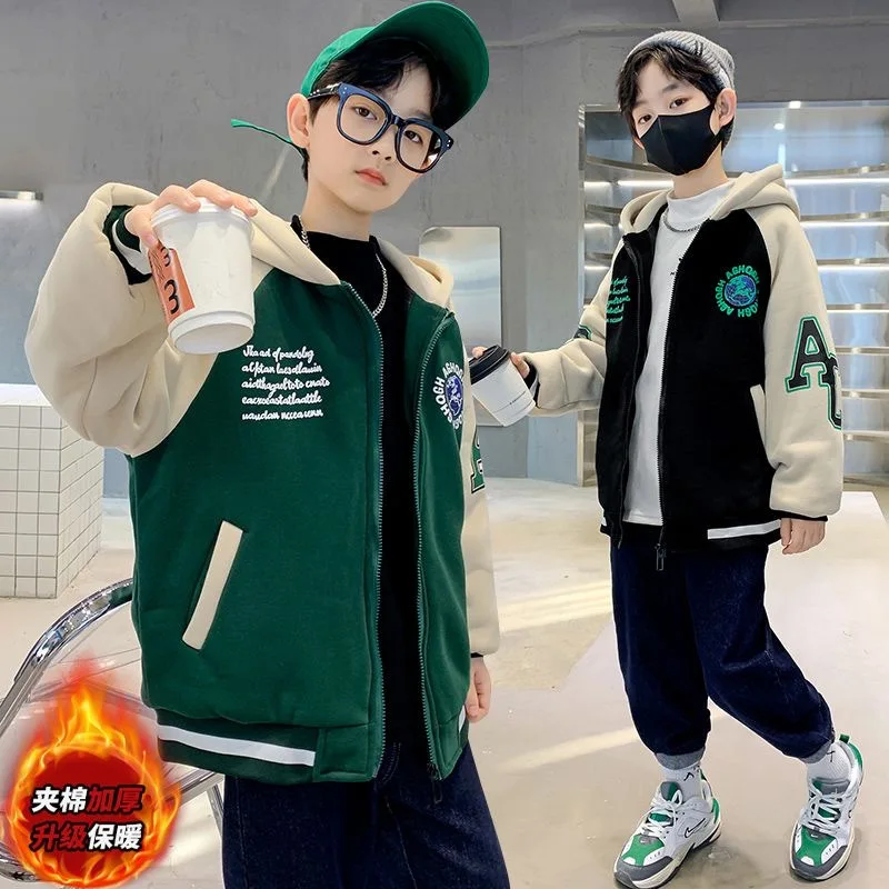 سترة للأولاد جيرسي بيسبول لخريف وشتاء 2025 سترة سميكة للأولاد #5