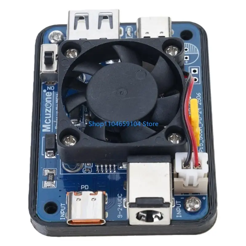 

with Cooling Fan Stable 5V5A PD Power Module for RPI5 Wide 2 Input 2Out