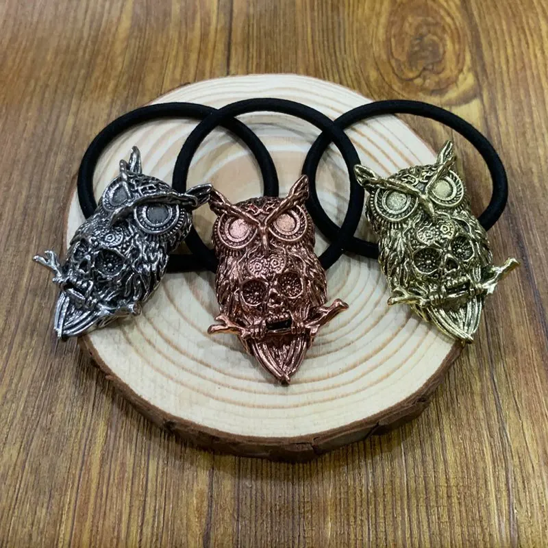Gothic Norse Viking Animal Gum for Hair Vikings Wolf Bear Eagle Crow Elastic Hairband Vintage Jewelry Rubber Hairbands Hair Rope