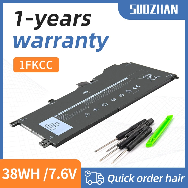 SUOZHAN nueva batería de ordenador portátil 1FKCC 7,6 38W para Dell Latitude 7200 2 en 1 7210 2 en 1 serie Notebook 09NTKM 9NTKM 0D9J00 0KWWW4