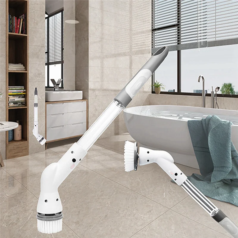 فرشاة أرضية ذات مقبض طويل لتنظيف البلاط والمساحة وأجهزة الحمام والفرش وفرش التنظيف الكهربائية المتينة