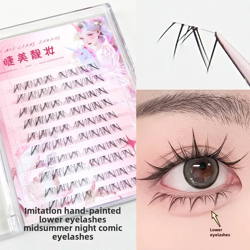 

Online Celebrity Lower Lashes Natural Transparent Stem Reusable Under Eyelash Korean / Makeup DIY Individual Manga Lash Clusters