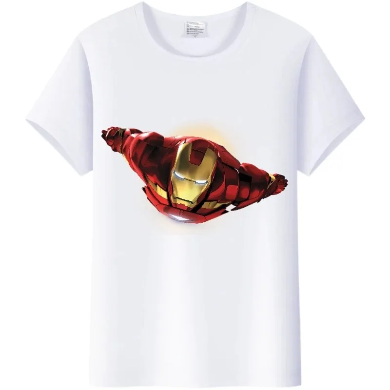 

Casual Summer Blouse Men Tees Marvel Cartoon Iron Man Letter Friends Print Cheap Tops Plus Size T-Shirts Men Short Sleeve Tshirt