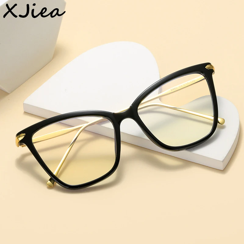 

XJiea Anti-Blue Light Glasses For Women Fashion 2024 Designer Trendy Cat Eye Optical Prescription Myopia Eyeglass Frame