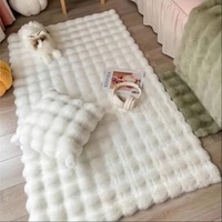 Rabbit Fur Area Rug – Soft, Thick, Non-Slip, Waterproof,  Machine-Washable for Living Room & Bedroom Decor