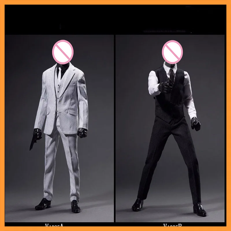 

VORTOYS V1025 1/6 Scale Two Color Optional Male Soldier Gentleman Striped Suit Set Fit 12inch Action Figure Model Toys