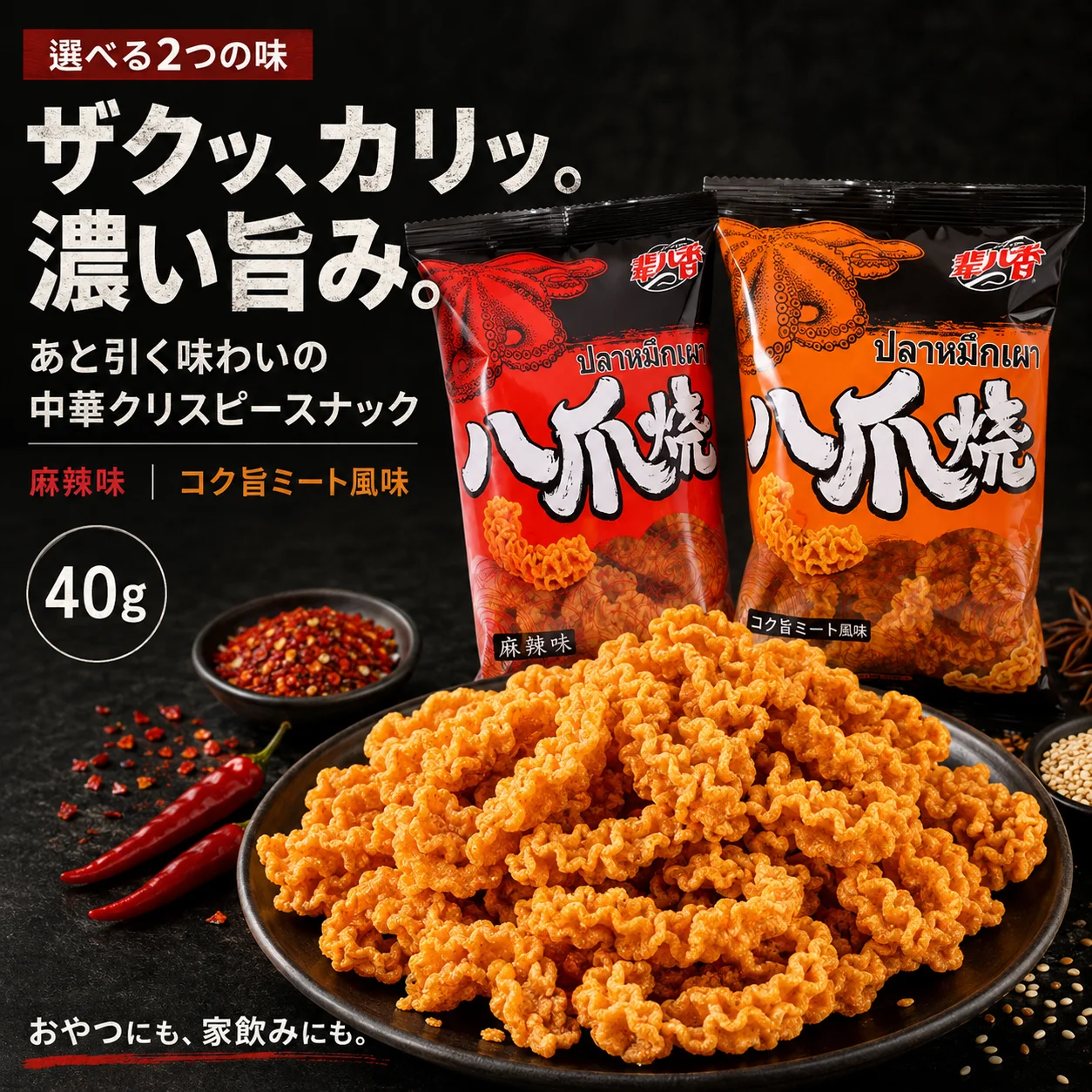 【¥582】八爪焼 中華スナック 40g 3袋 麻辣味-アリエク特価アラート