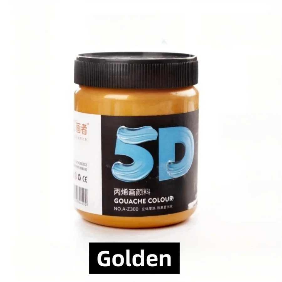 Goldene Professionelle Metallic-Acrylfarbe, 50/100/300ml, Leuchtende Farben, Verblassungsbeständig, Geeignet für Leinwand, Malerei-Kreationen – Detail 9