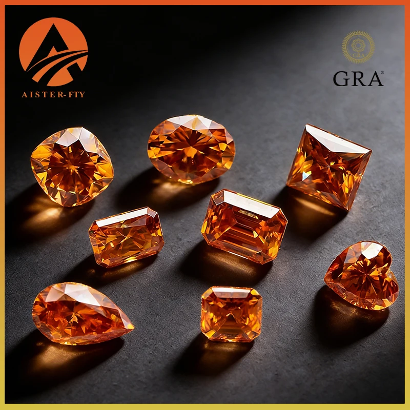 

Partschinite Moissanite Stone Round/Pear/Oval/Emerald/Heart/Cushion/Princess/Asscher/Radiant Cut +GRA Certificate for Jewelry