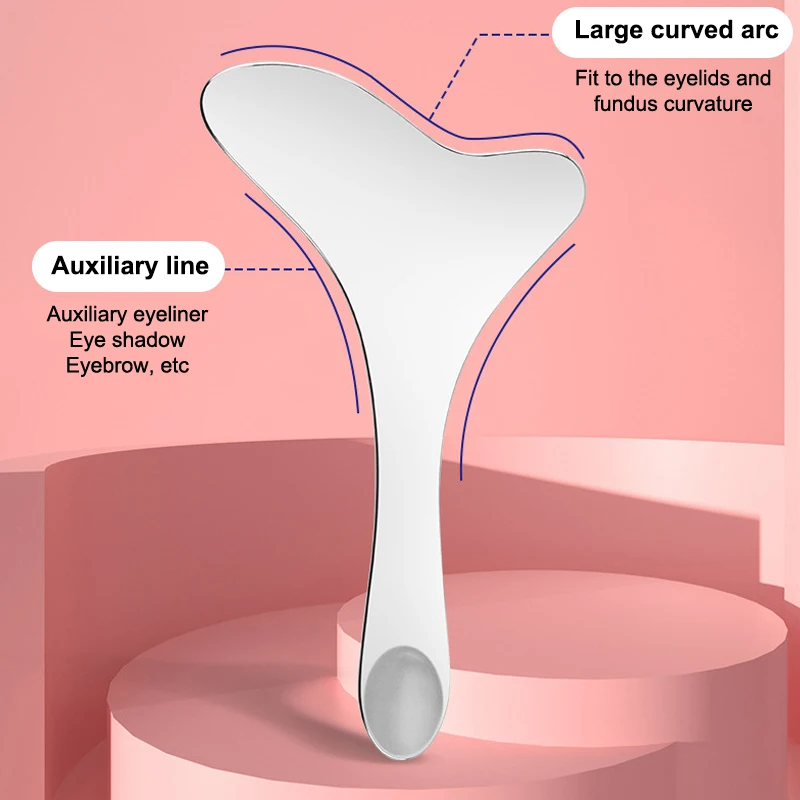 Skrobak kosmetyczny ze stali nierdzewnej w kształcie litery Y Szpatułka do podkładu Skrobanie twarzy Masaż Narzędzie do czyszczenia Profesjonalne narzędzie do makijażu