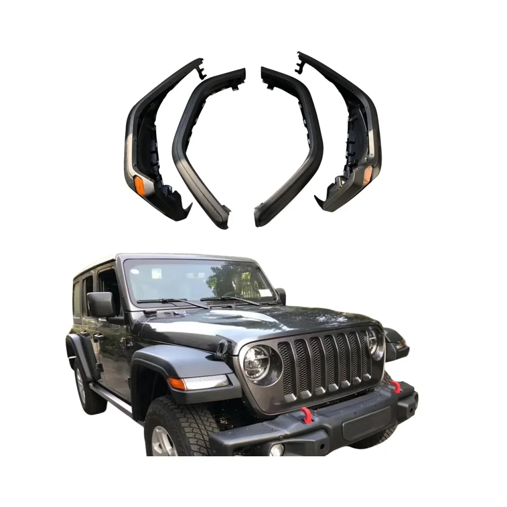 

4Pcs/Set High Fender Flares Wheel Eyebrow Without LED Lamp Accessories For Jeep Wrangler JL 2018+ LantSun JL1152