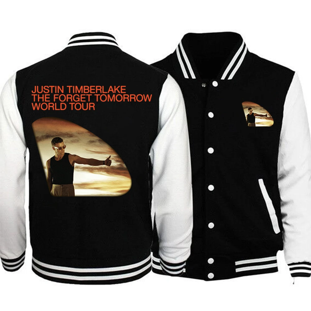 Justin Timberlake  Baseballs Jackets The Forget Tomorrow World Tour Merch Sports Coat Women Men Team Baseball Jacket Hoodie