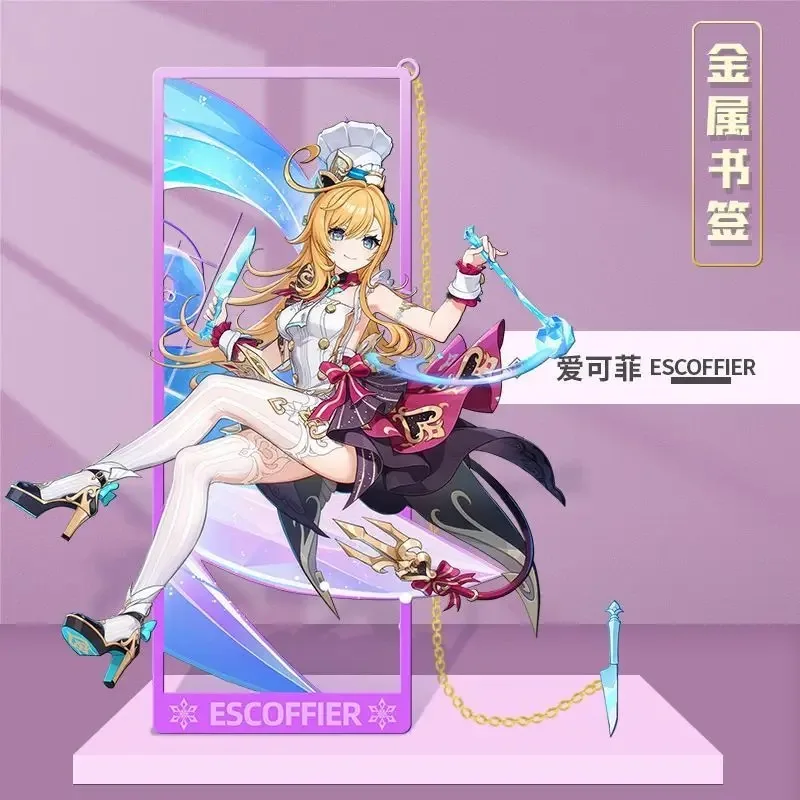 Game Genshin Impact Varesa Citlali Lan Yan Yumemizuki Mizuki Emilie Metal Bookmark 8.5x3.5cm Tassel Bookmark Badge Keychain Deco