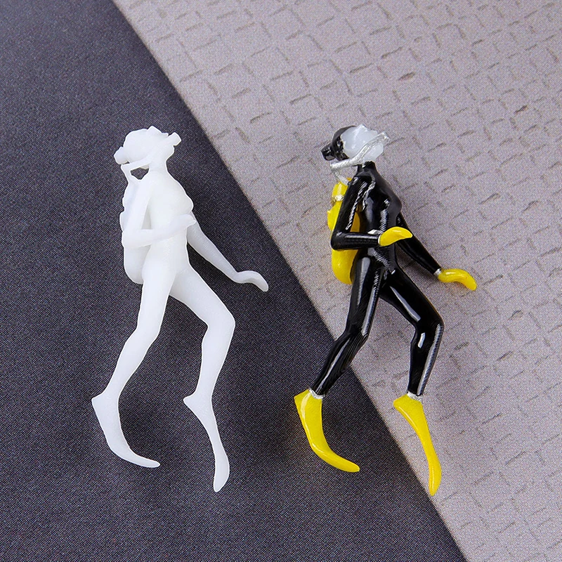 1pc Underwater Dive Figurine Toys Fish Tank Unpainted Miniatures Ocean Diving Diver Action Figures Model Home Decoration