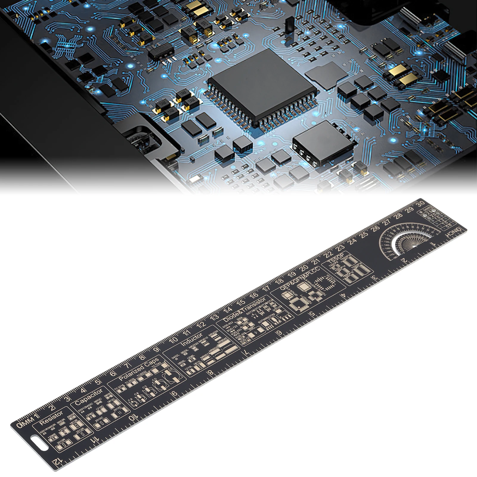 

15cm / 20cm / 25cm / 30cm Circuit Board PCB Straight Ruler for Electronic Technicians Multi-functional Engineering Ruler