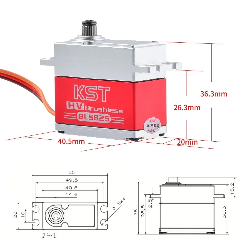 KST BLS825 0.11秒 35kg HV ブラシレスデジタル標準サーボモーター ヘリコプター飛行機 RC カーロボットアーム用