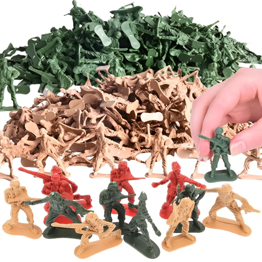 

39/100pcs Plastic Army Men Soldiers, Random Style Green/Yellow/Red Army Figures for War Battle Exercise, Classroom Rewards YMY