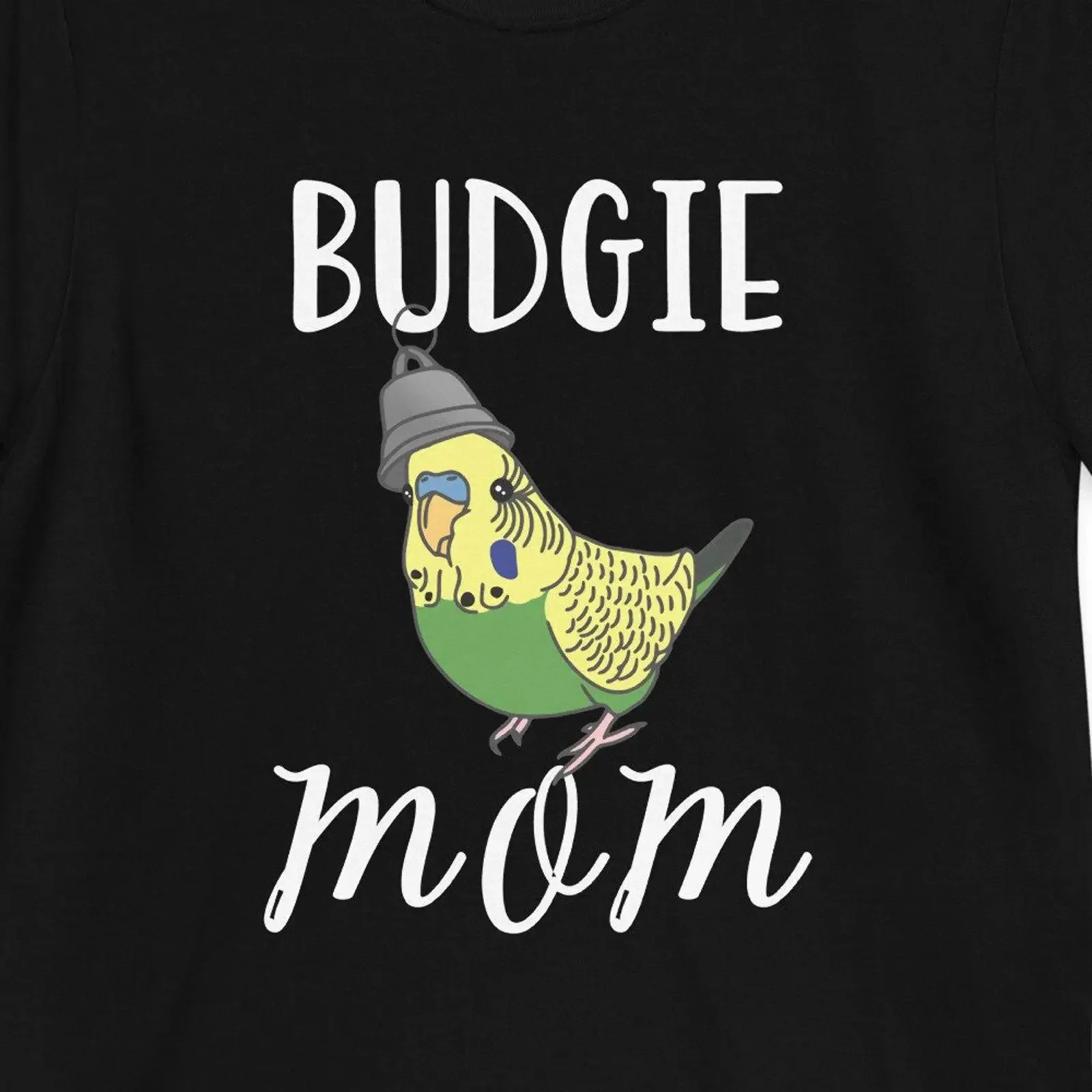 Budgie Mom T Shirt Parakeet Bell Hat Birb Apparel vintage Washed Versatile Stylish Stretched homme Comfortable Unisex