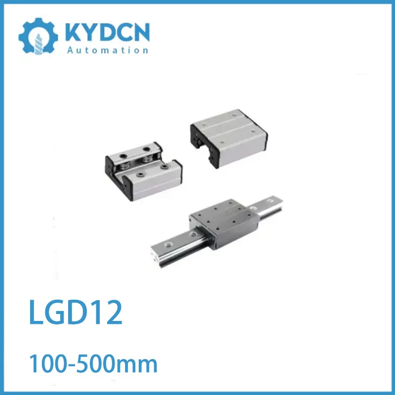 KYDCN LGD12 External Dual-axis Linear Guide Rail and  Block 100-550mm Double Axis Outer Roller Bearing Guide and Block Set