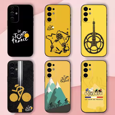 T-Tour De France Bicycle Exercise Phone Case For Samsung S24,S21,S22,S23,S30,Ultra,S20,Plus,Fe,Lite,Note,10,9,5G Black Shell