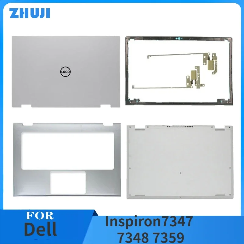 NEW Laptops Case For DELL inspiron 13 7347 7348 7353 7359 LCD Back Cover/Front Bezel/Hinges/Palmrest/Bottom Case Silver