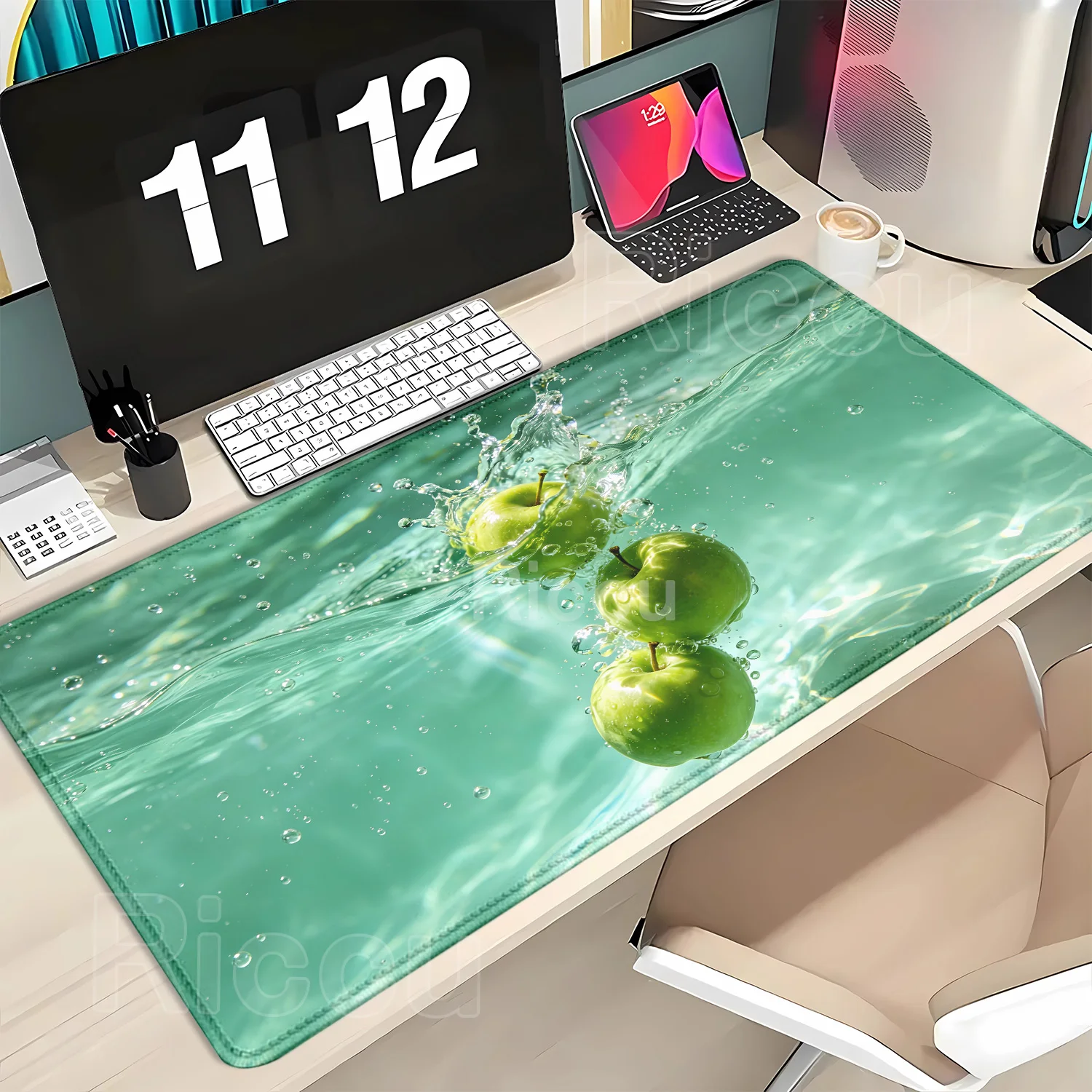 HD printing Chilled Fruit Pattern PC Fresh Art Mouse Pad Large Gaming Mousepad with Thick Stitched