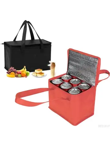 Portable Lunch Cooler Bag Folding Insulation Picnic Ice Pack Food Thermal Bag Drink Carrier Insulated Bags Beer Delivery Bag
