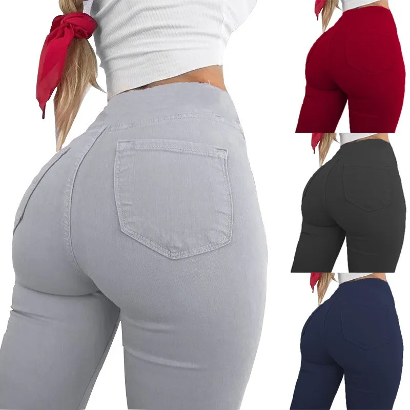 

High Waist Casual Pants Women's Cross-Border Style Sexy Pencil Pants with Pocket LGS146 Bottoming Trousers for Ladies