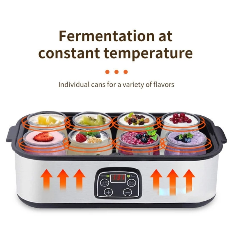Automatic Yogurt Machine Treats Homemade Yogurt Professional Ice Cream Pudding Maker with 8 Yogurt Jar 110V /220V