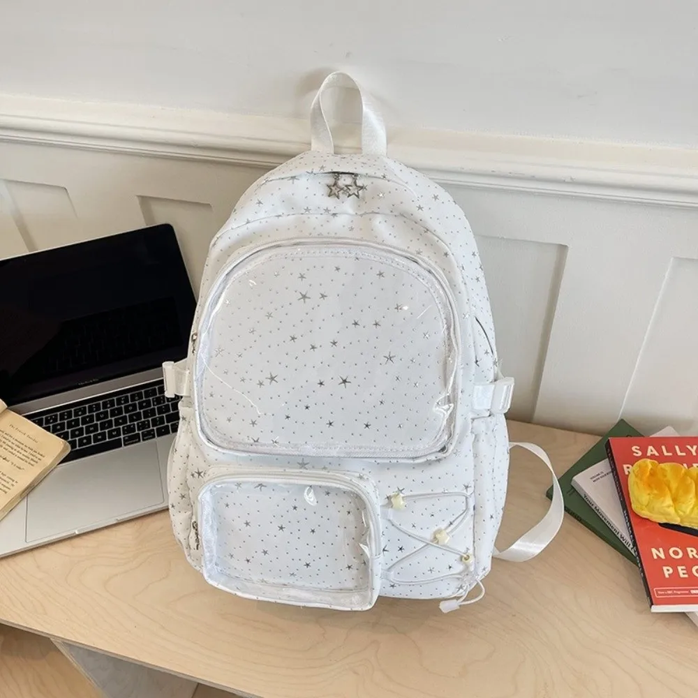Sweet Oxford Cloth Star Backpack Y2k Print Students School Bag Japanese Style Lolita Transparent Itabag Outdoor