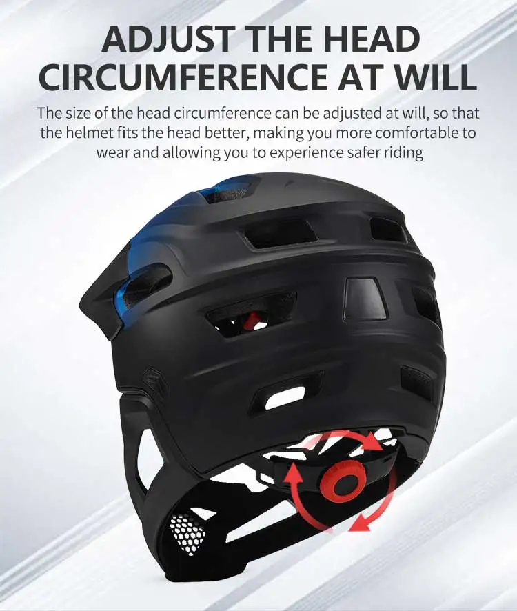 Eastinear's neuer Fahrrad-Mountainbike-Helm für Erwachsene, volles Gesicht, abnehmbarer einteiliger Motorrad-Schutzhelm, Kopfschutz – Detail 9