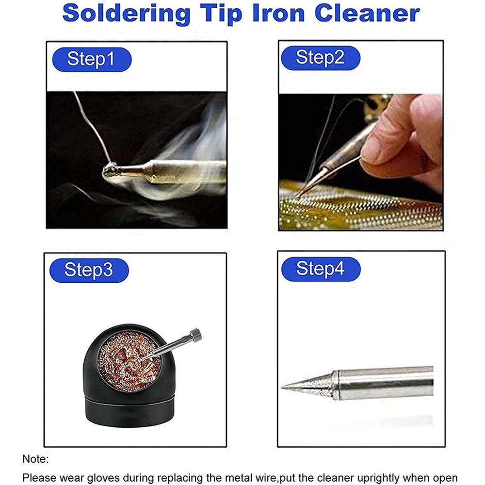 Soldering Iron Tip Cleaner Desoldering Cleaning Ball Tin Remover Soldering Iron Mesh Filter Welding Metal Wire Stand Steel Ball