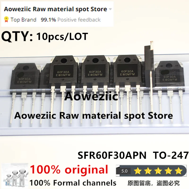 Aoweziic 2021+ 100% New Imported Original SFR60F30APN SFR60F30APS SL60F30A 60F30A TO-247 Fast Recovery Diode 60A 300V