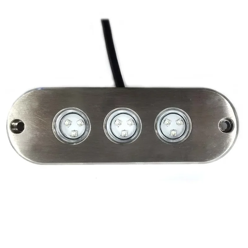 WEIKEN Slim Shape 12V 316 Stainless Steel Color Changeable LED Underwater Lights for Boat Yacht Dock Swimming Pool Pond