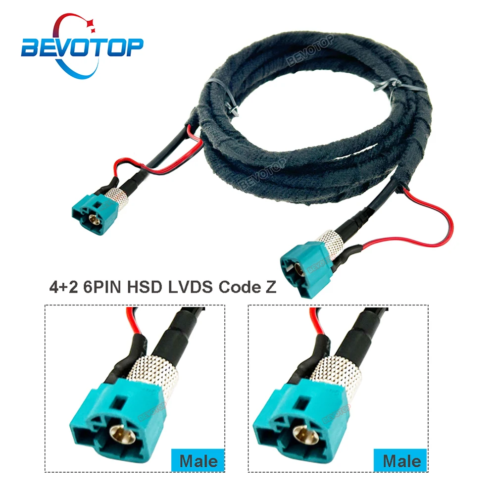 

4+2 6Pin HSD Cable Z Coding Male to Male Plug High Speed DataTransmission Harness Wire LVDS Cable Custom-Made Pigtail