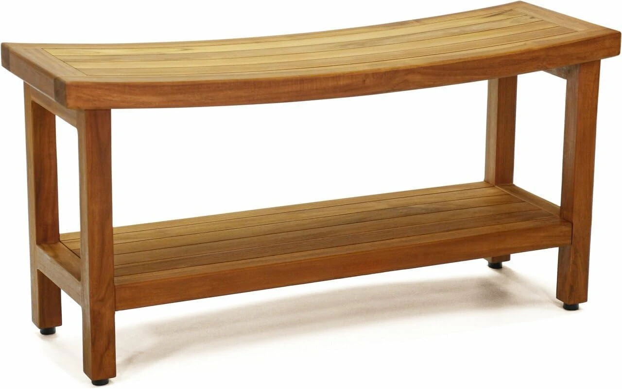 

Patented 36" Sumba Teak Shower Bench with Shelf