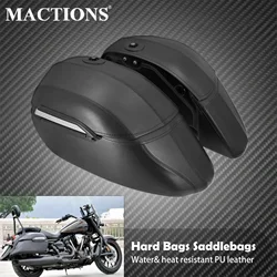 Alforjes de bolsas duras clássicas universais para motocicletas e kit de montagem resistente para Kawasaki para Honda para Harley Touring Softail