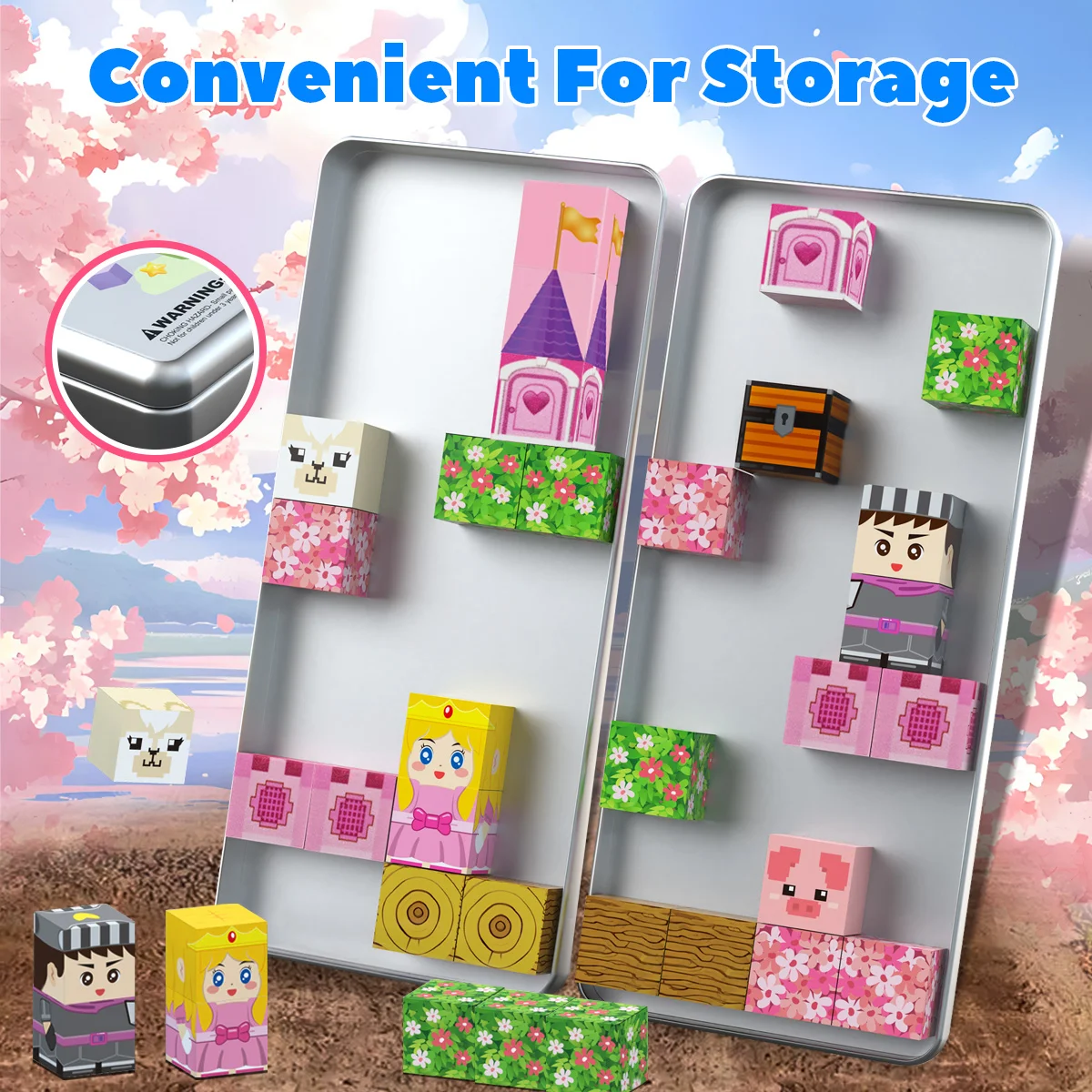 27pcs Iron Box Magnetic Block Set,Magnetic Tiles,Children's Puzzle Building Blocks Toy,Preschool Educational Building blocks Set